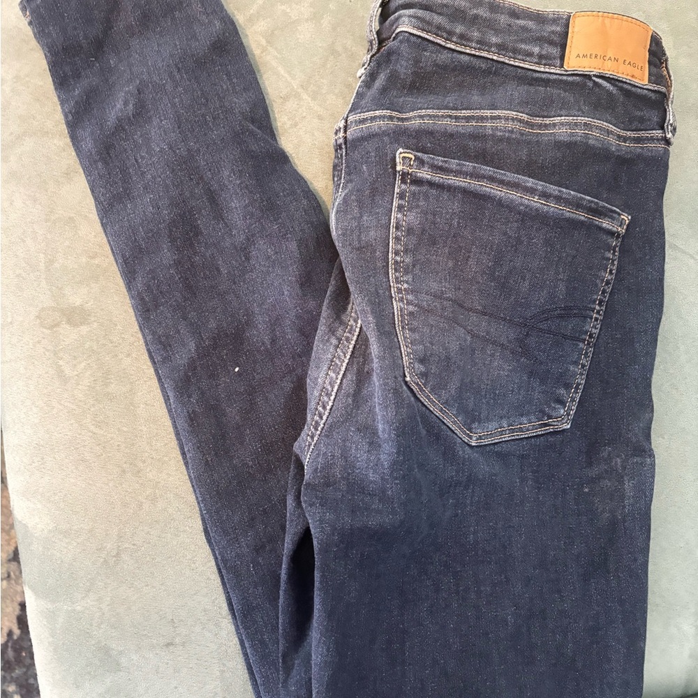 American Eagle Outfitters Women's Dark Blue Skinny Jeans